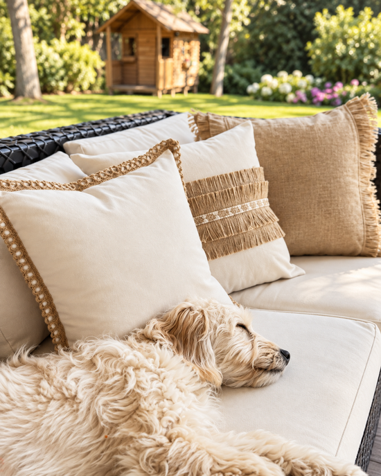 Funda de Cojin Maui con Yute Tejido
