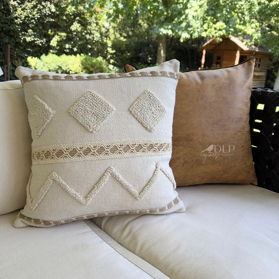 Funda de Cojin Ecocuero Camel