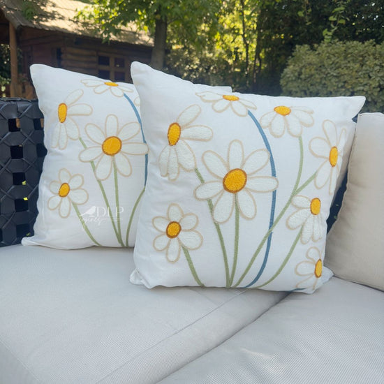 Funda de Cojin Bordado Las Flores