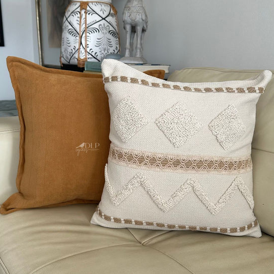 Funda de Cojin Diseño Espiga Camel