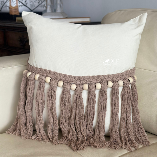 Funda de Cojin Rhodas Boho Crudo