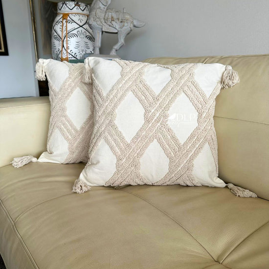 Funda de Cojin Lupe Boho Crudo