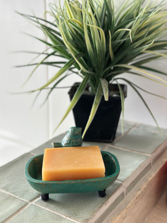 Jabonera Fierro Verde Menta Pajarito