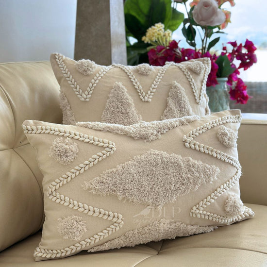Funda de Cojin Boho Crudo Ita Rectangular