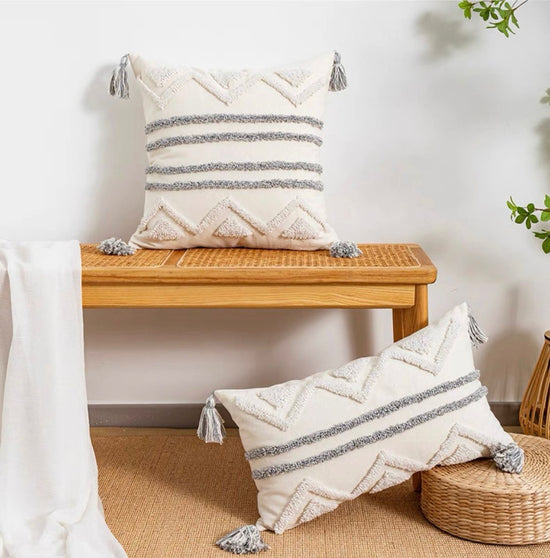 Funda de Cojín Mallorca Boho Gris