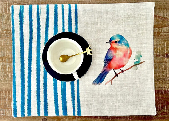 Set 6 Individuales Pajarito Colores Repelentes a Liquidos y Anti Manchas