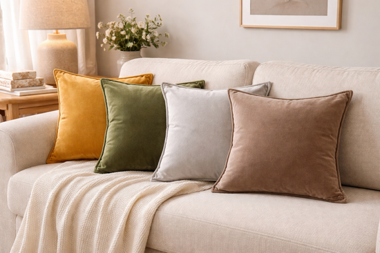 Cojín de Terciopelo Mostaza 45x45 cm | Funda Decorativa con Cierre Oculto