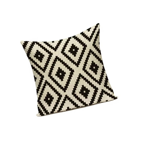 Funda de Cojin Geometrico Rombos Fondo Crudo