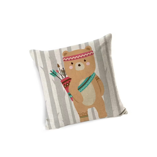 Funda de Cojin Estampada Infantil Oso