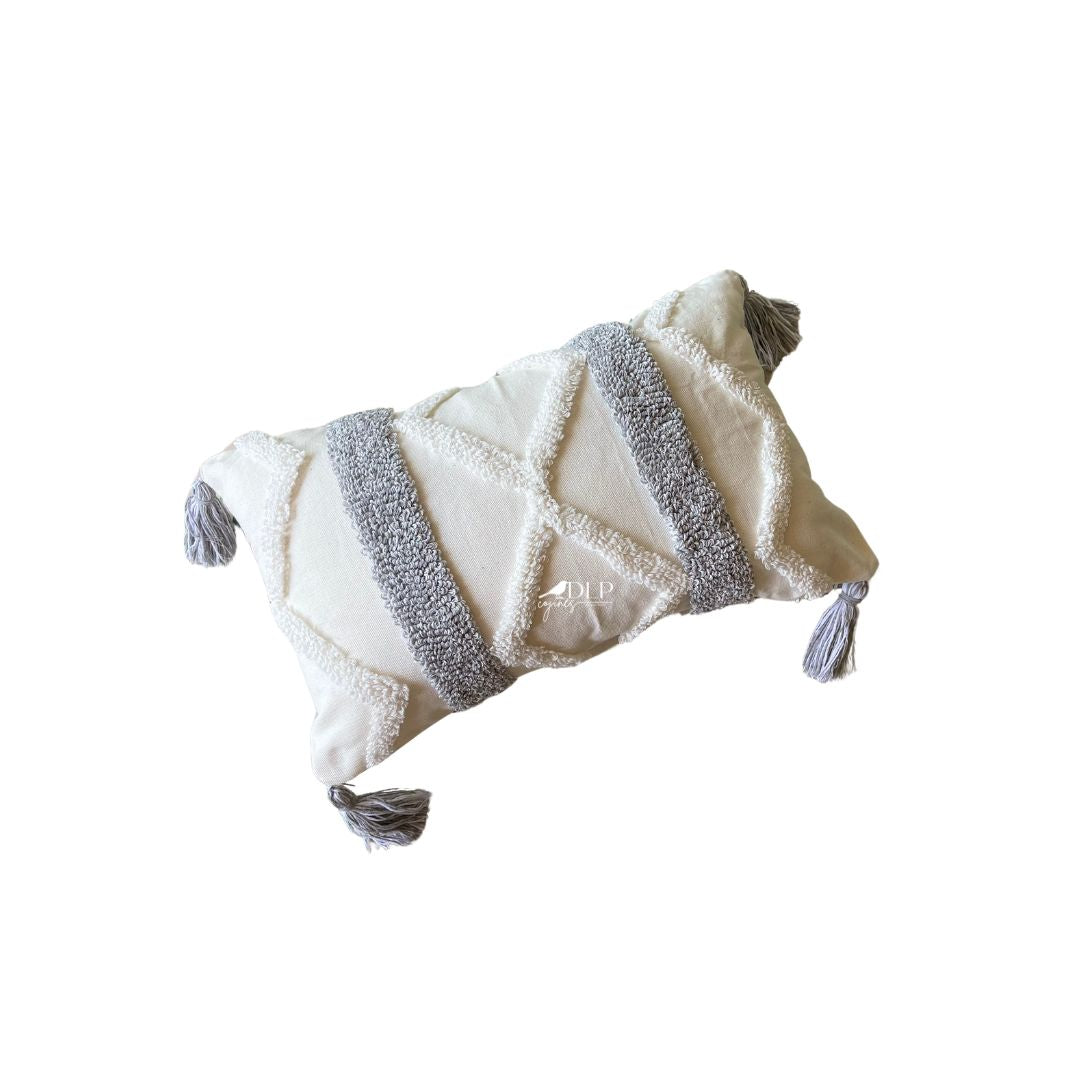 Funda de Cojín Menorca Boho Gris Rectangular