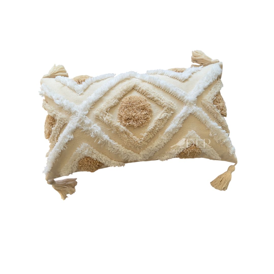 Funda de Cojin Boho Crudo Morelia Rectangular