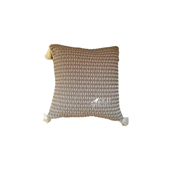 Funda de Cojin Taupe Boho Crudo