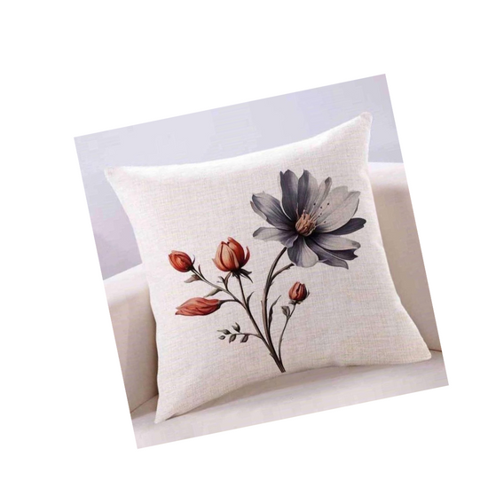 Funda de Cojin Estampado Flores Tierra 3