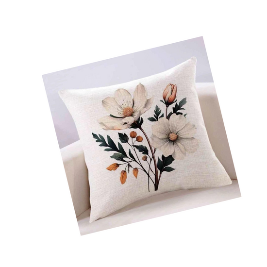 Funda de Cojin Estampado Flores Tierra 4