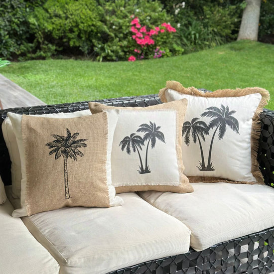 Funda de Cojin Boho Oasis Dos Palmeras