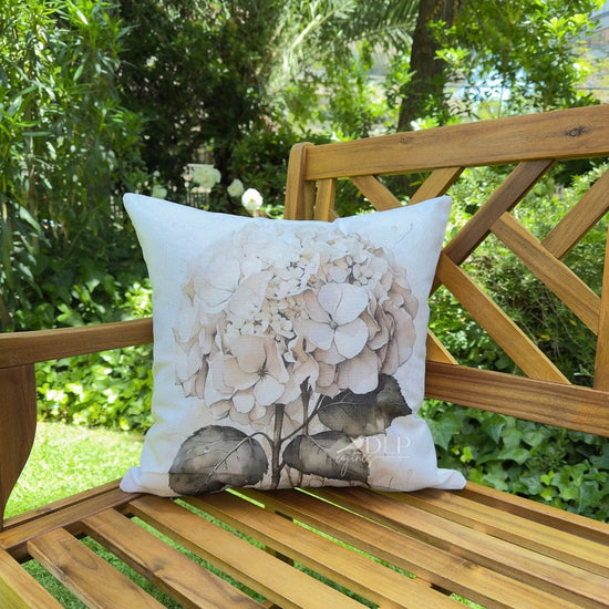 Funda de Cojin Estampado Hortensia Pastel