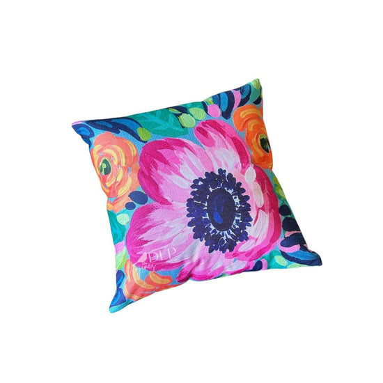 Funda de Cojin Estampado Flor Vibrante
