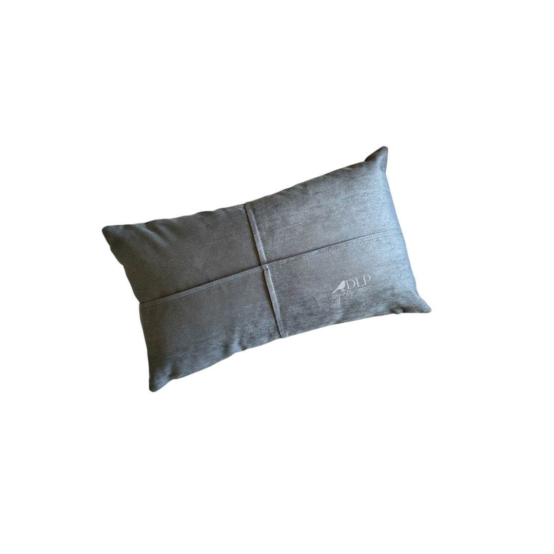 Funda de Cojin Agamuzado Cruz Gris Rectangular