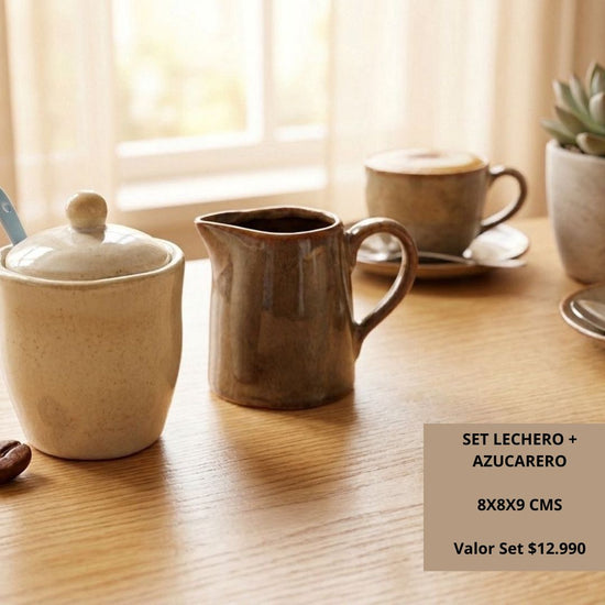 Set Lechero y Azucarero de Cerámica